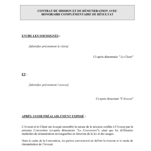 Mod les Conventions D honoraires Avocats En Ligne Mod les Conventions D honoraires Avocats En Ligne
